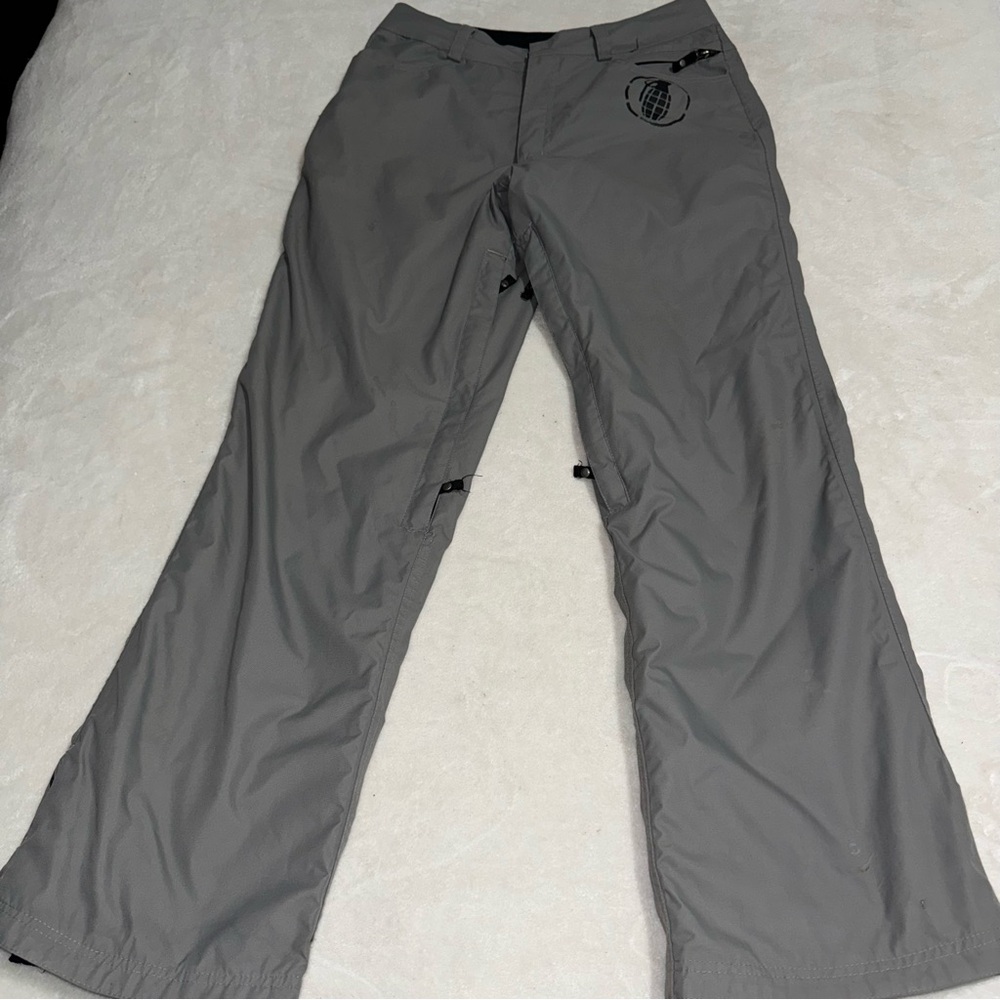 Mens Grenade Fatigue Project Snowboard Ski Pants Gray Lined Waterproof Sz Small